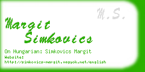 margit simkovics business card